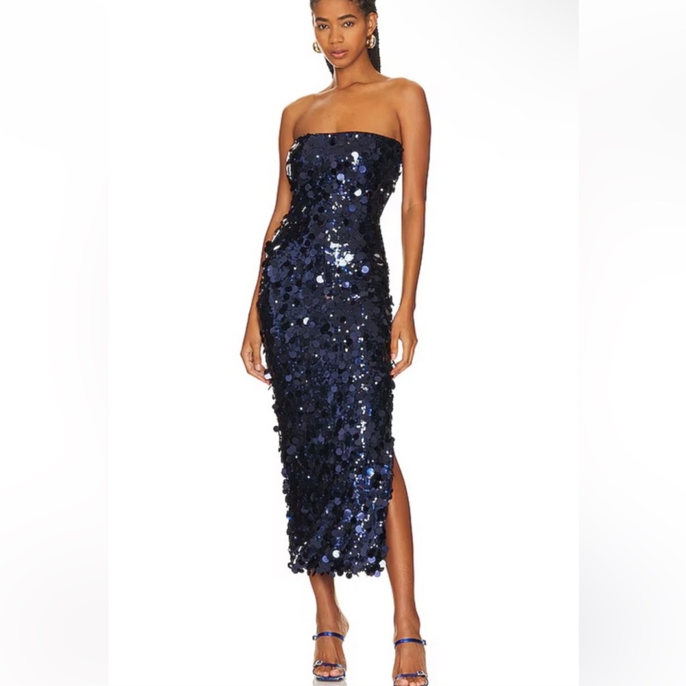 RUNAWAY THE LABEL NWT SIZE M Sequin Strapless Dress